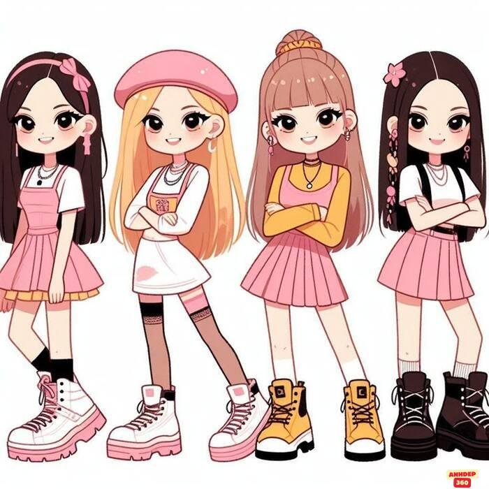 ảnh blackpink chibi siêu yêu