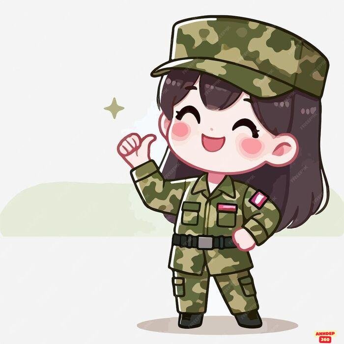 ảnh chibi bộ đội việt nam nữ