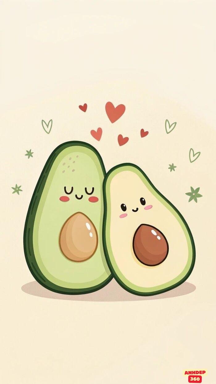 ảnh chibi dễ thương quả bơ