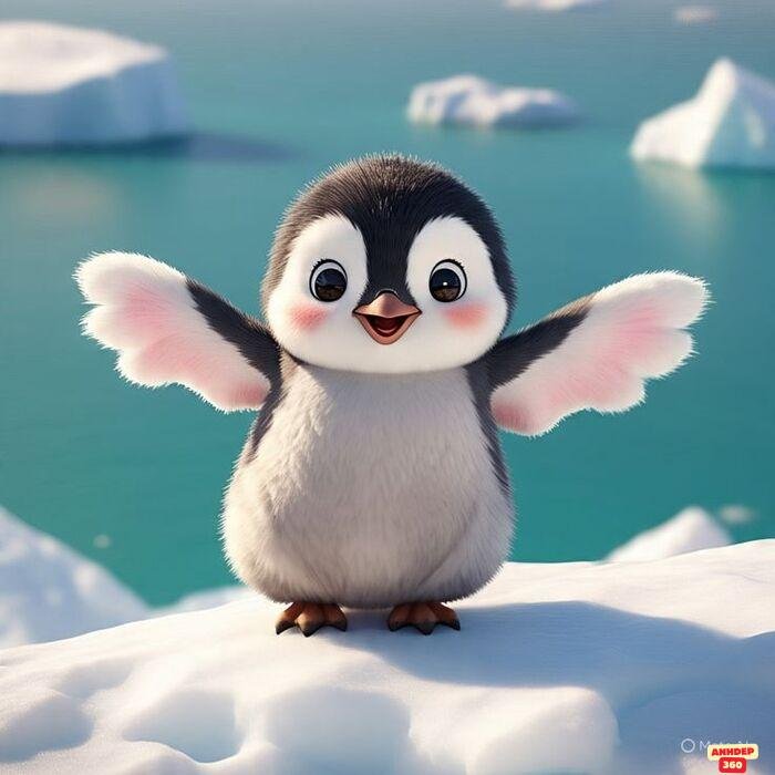 ảnh chim cánh cụt chibi cực đáng yêu