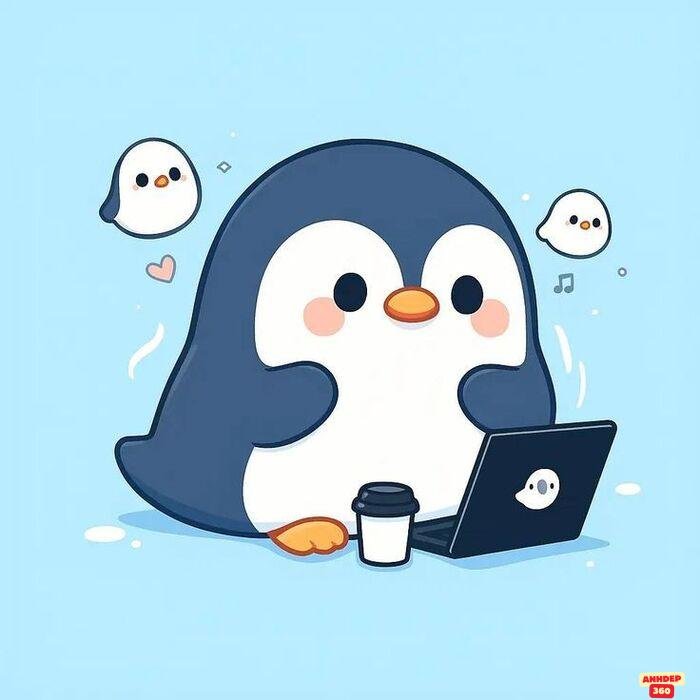 ảnh chim cánh cụt chibi cực xinh