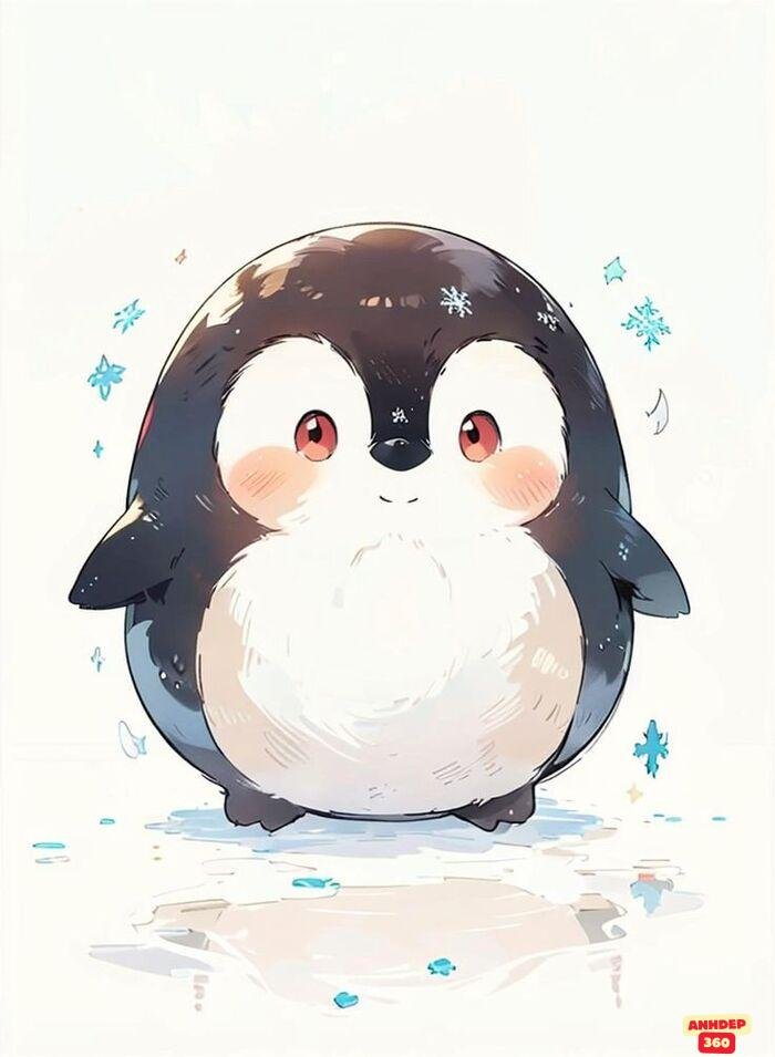 ảnh chim cánh cụt chibi đáng yêu