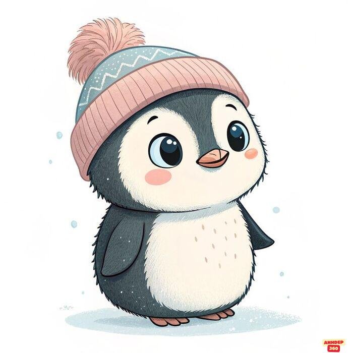 ảnh chim cánh cụt chibi siêu đáng yêu