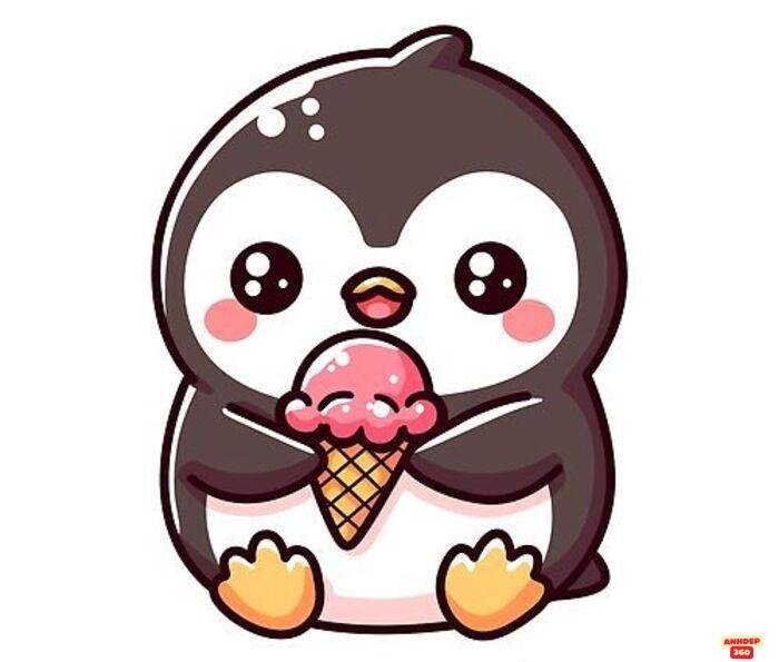 ảnh chim cánh cụt chibi siêu dễ thương