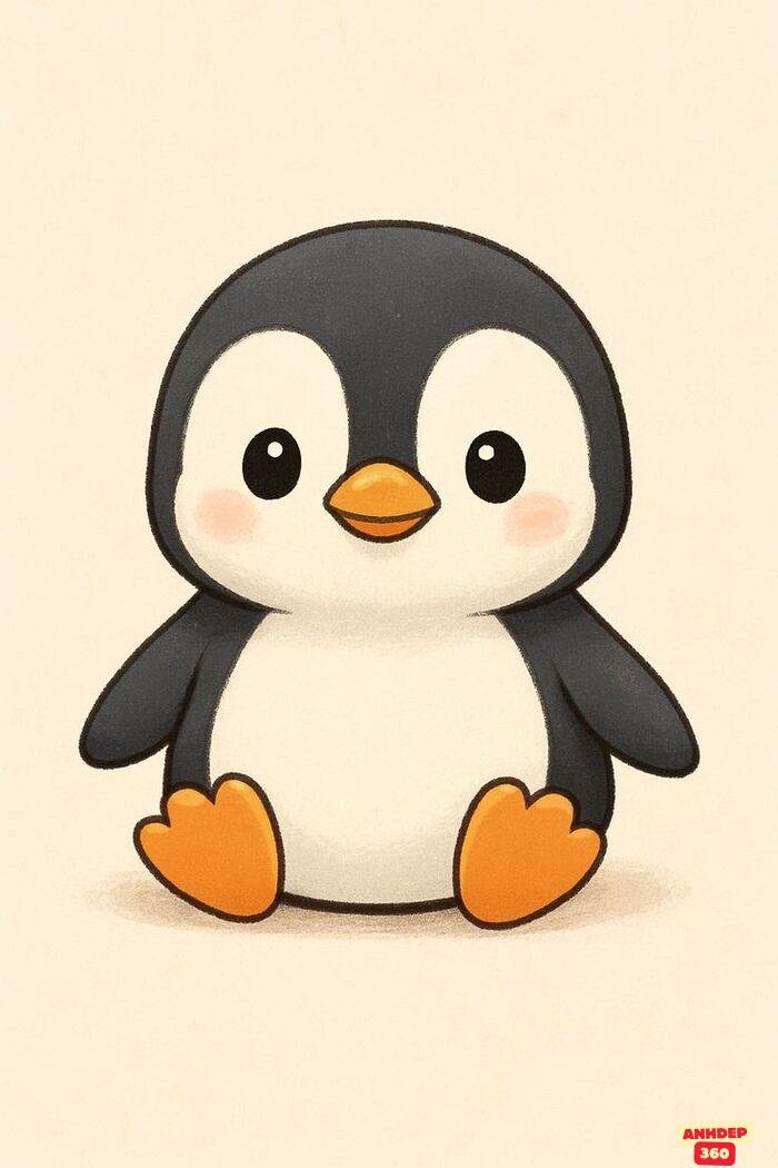 ảnh chim cánh cụt chibi yêu