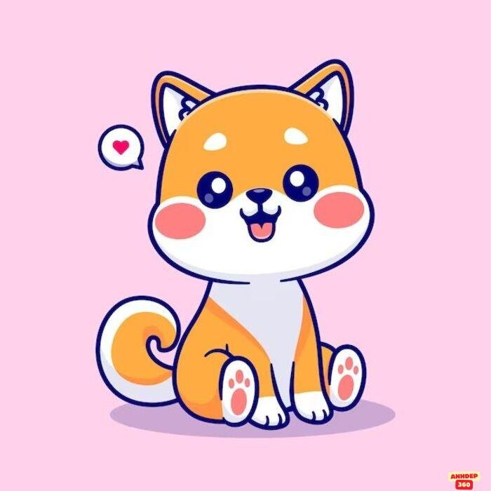 ảnh chó chibi cười xinh