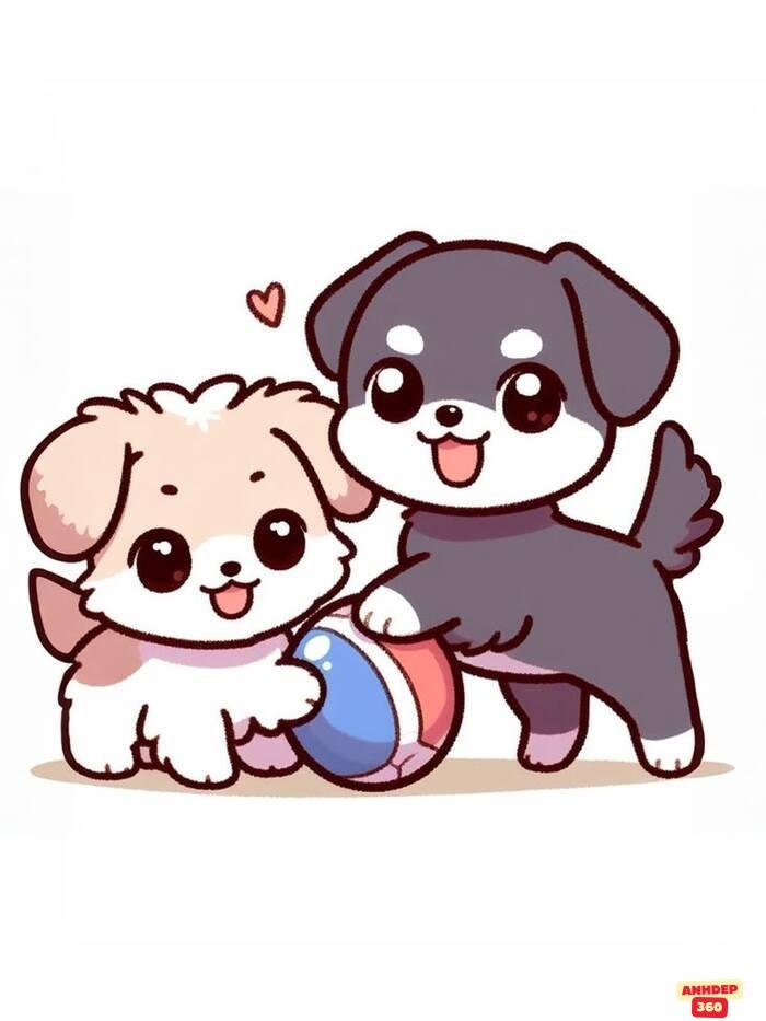 ảnh chó chibi cúp bồ