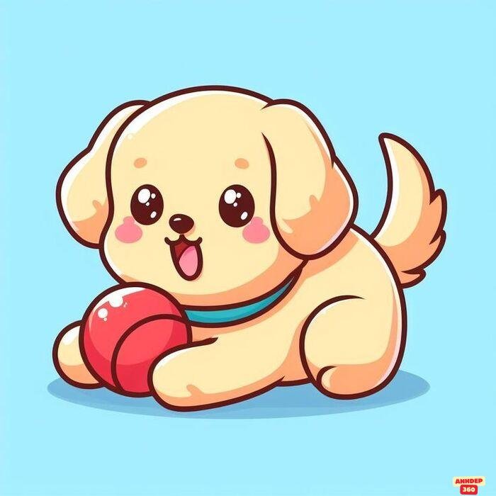 ảnh chó chibi siêu đáng yêu