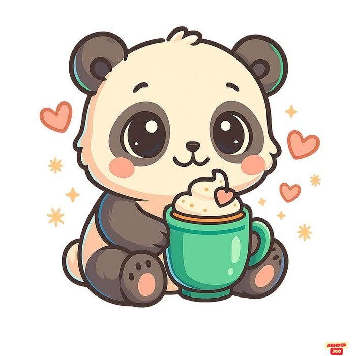 ảnh gấu trúc cute chibi siêu dễ thương