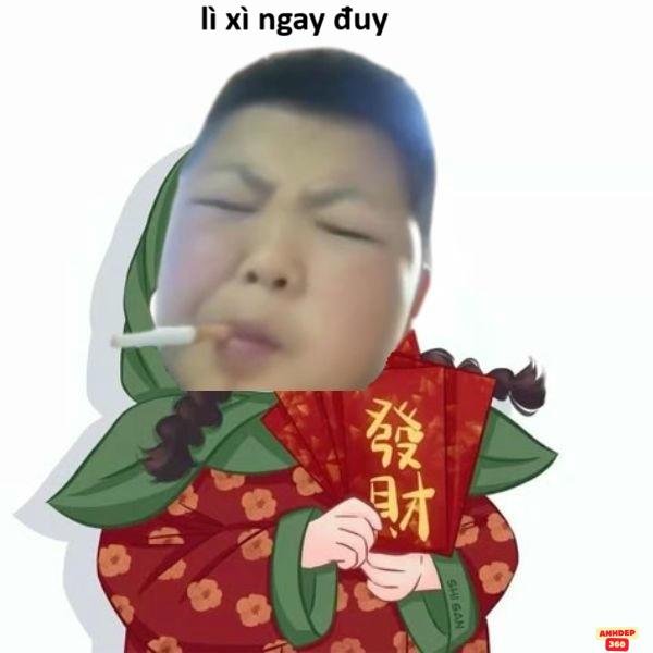ảnh lì xì troll cậu bé hút