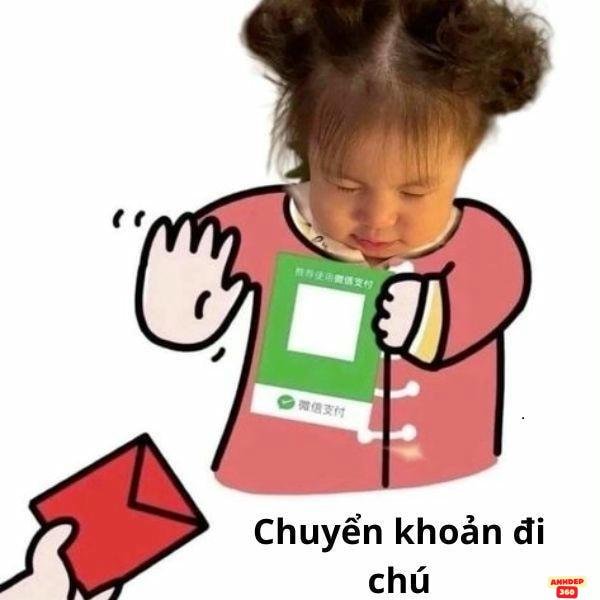 ảnh lì xì troll chuyển khoản đi