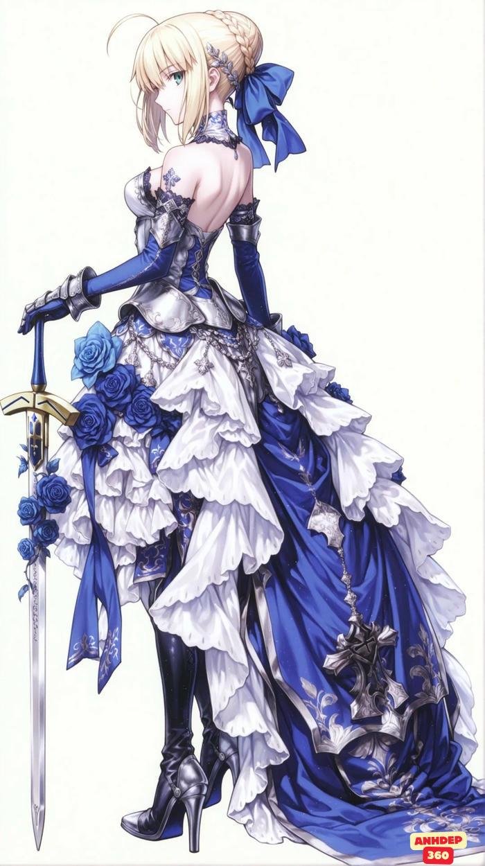 artoria pendragon cầm kiếm excalibur