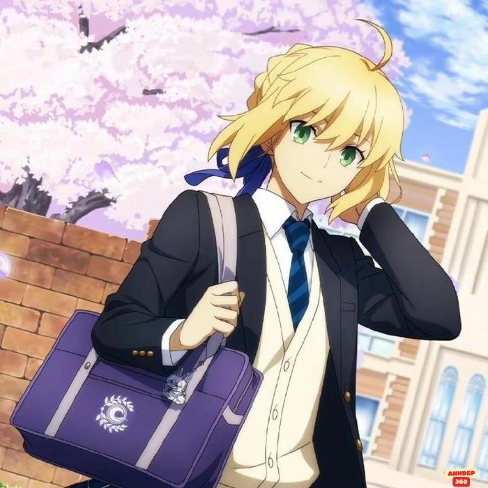 artoria pendragon tóc vàng búi