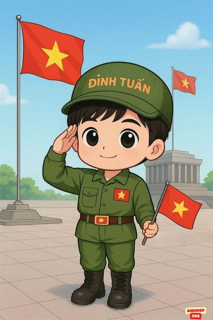 chibi bộ đội việt nam chào