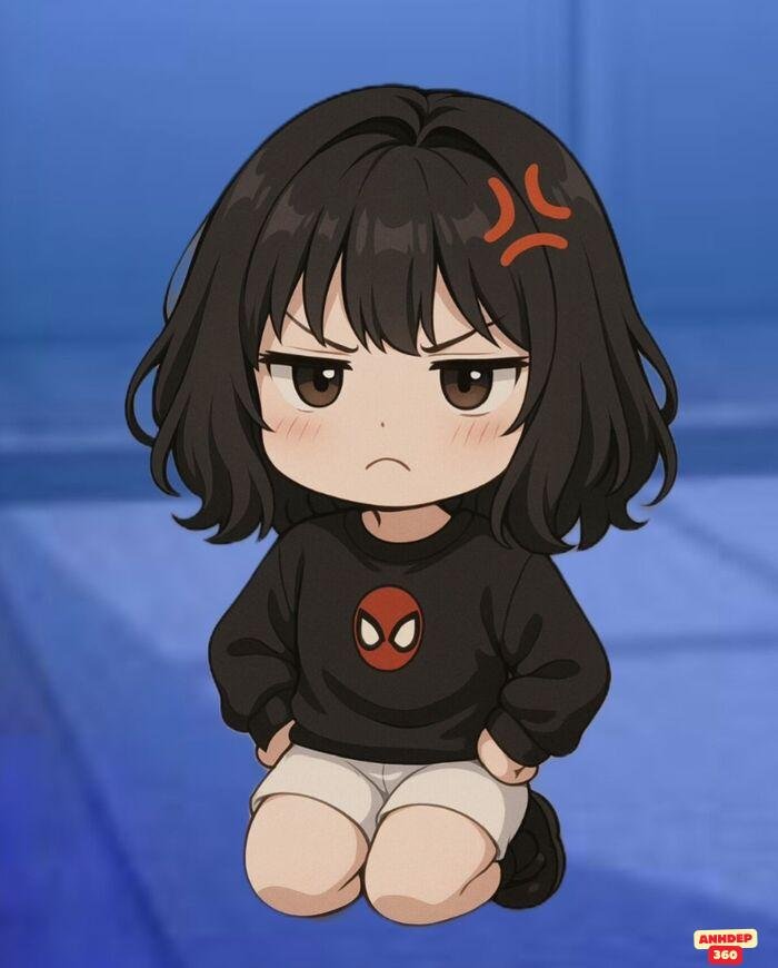 chibi dễ thương tức giận