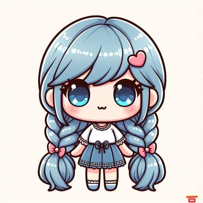 chibi dễ thương xanh xinh