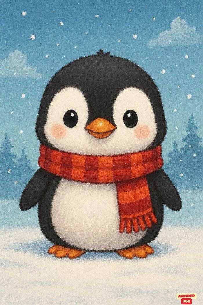 chim cánh cụt chibi 3d