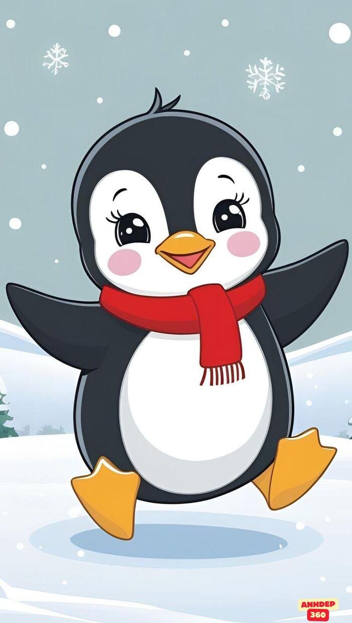 chim cánh cụt chibi cười