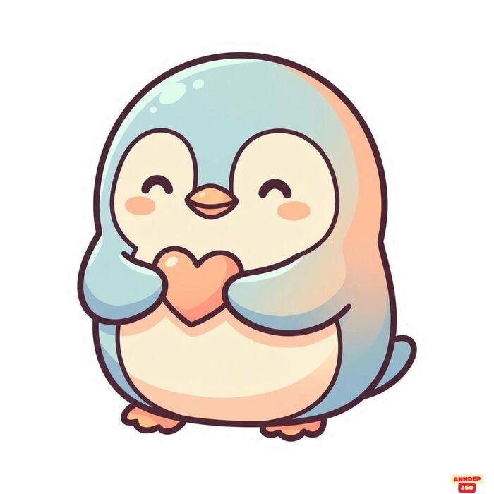 chim cánh cụt chibi mỉm cười