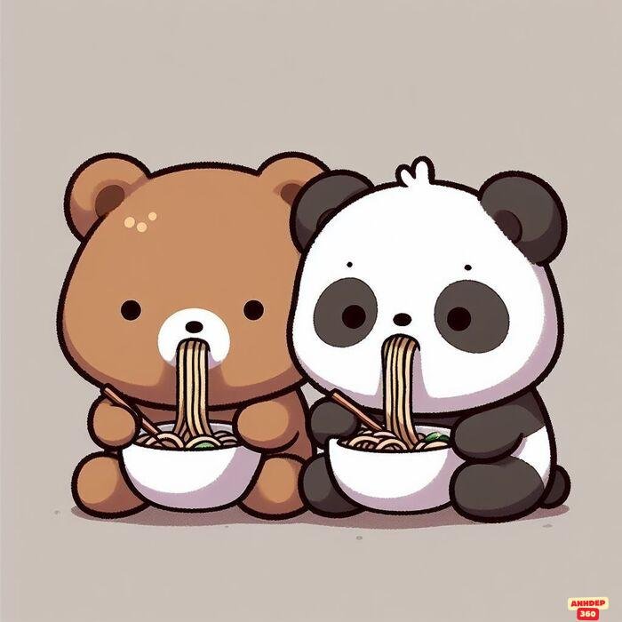 hình ảnh gấu trúc cute chibi cute