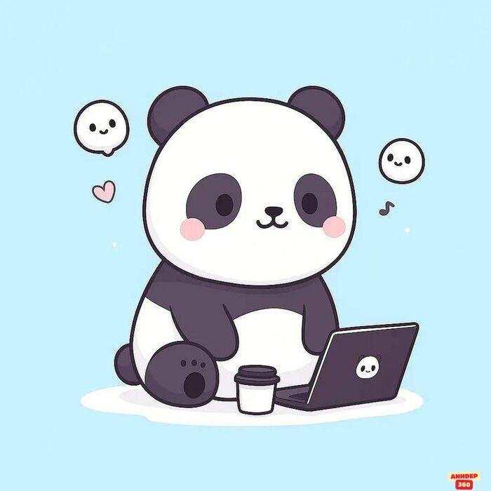 hình ảnh gấu trúc cute chibi yêu xỉu