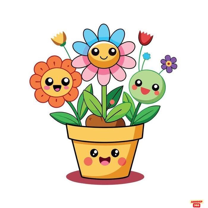 hình ảnh hoa chibi đẹp dịu