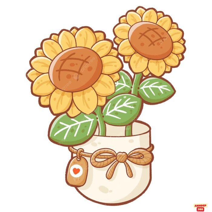 hình ảnh hoa chibi hướng dương