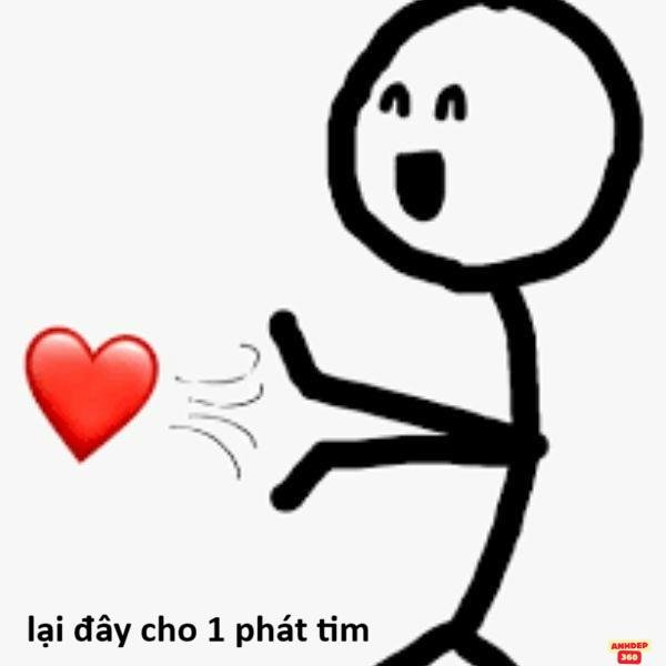 hình ảnh meme bắn tim cực hài