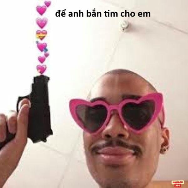 hình ảnh meme bắn tim siêu bựa