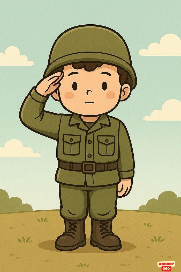 hình chibi bộ đội việt nam đáng yêu