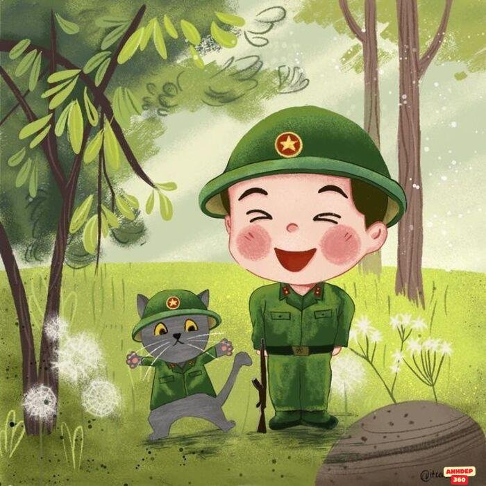 Bộ sưu tập ảnh chibi bộ đội Việt Nam cực nét