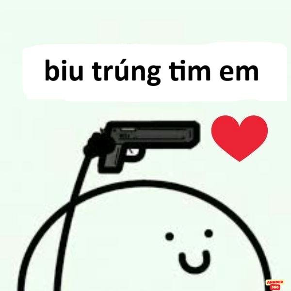 hình meme bắn tim hài hước