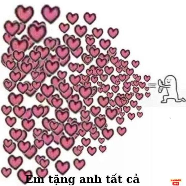 hình meme trái tim chế