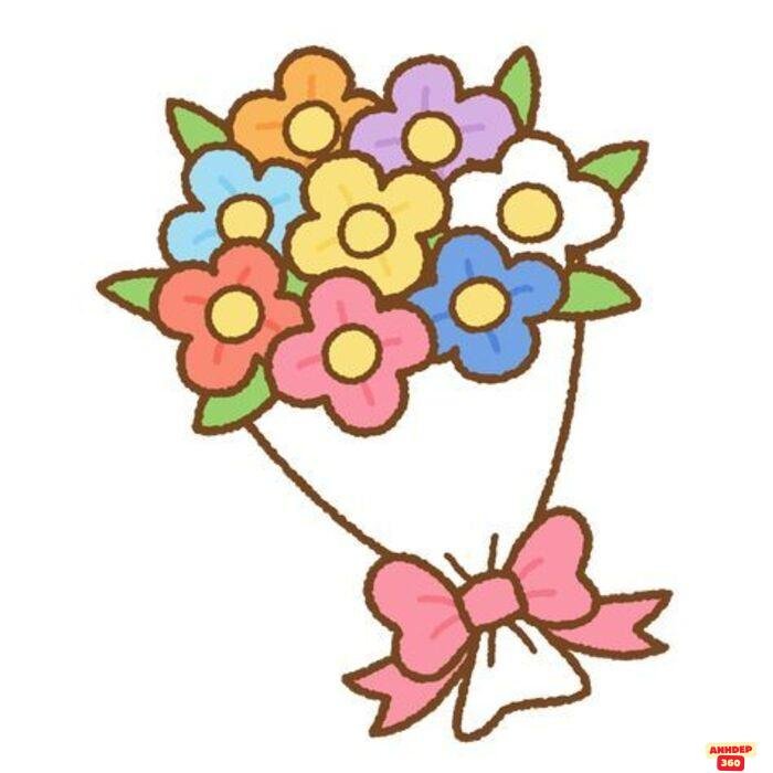 hoa chibi dễ thương
