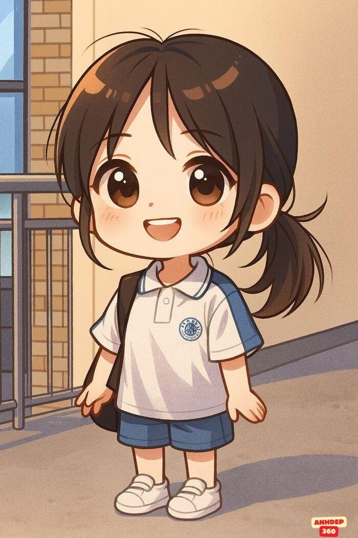 học sinh chibi cười đẹp