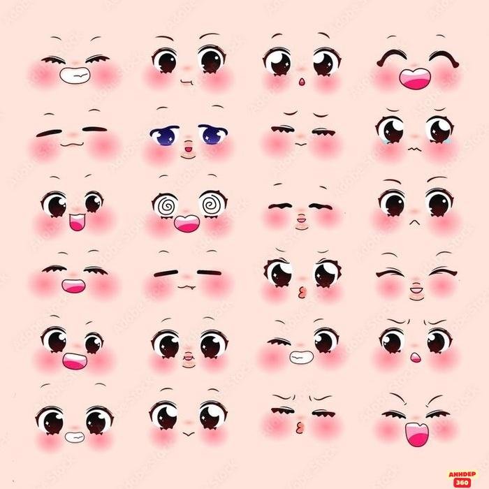 mắt chibi đáng yêu