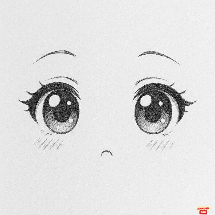 mắt chibi to tròn