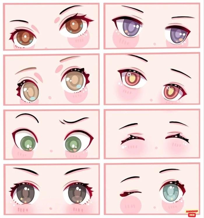 mắt chibi vẽ xinh