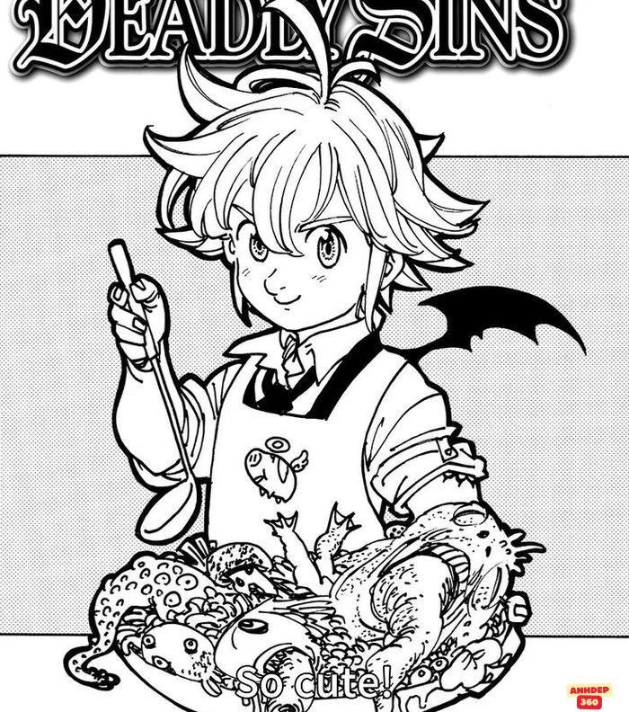 meliodas đen trắng