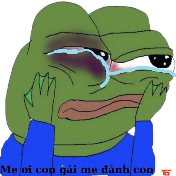 meme ếch xanh bị đánh