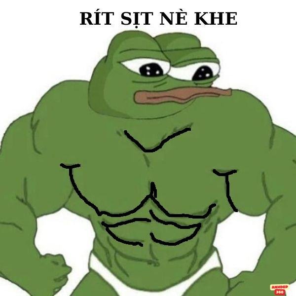 meme ếch xanh cơ bắp