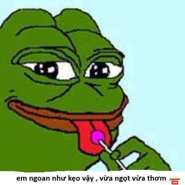meme ếch xanh mút kẹo