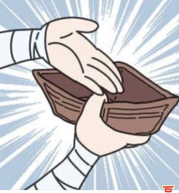meme hết tiền hoạt hình