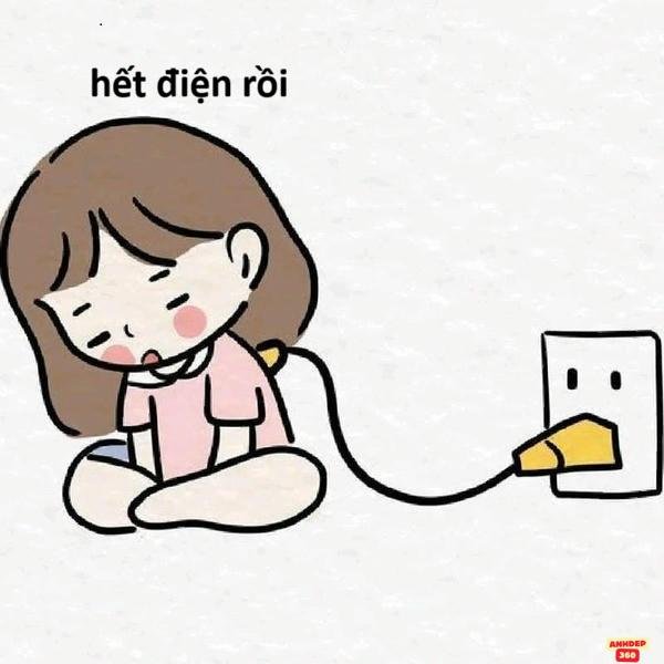 meme mệt mỏi sạc pin