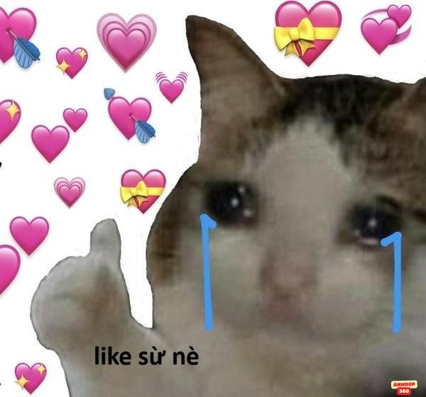 meme trái tim cực đáng yêu