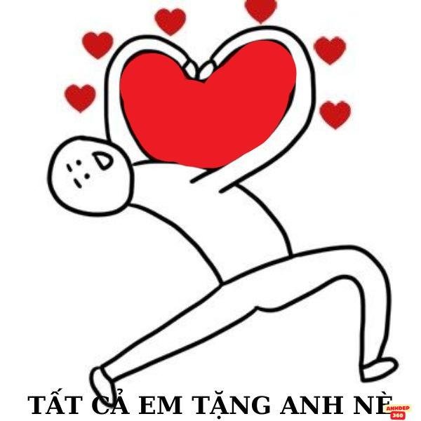 meme trái tim siêu hài