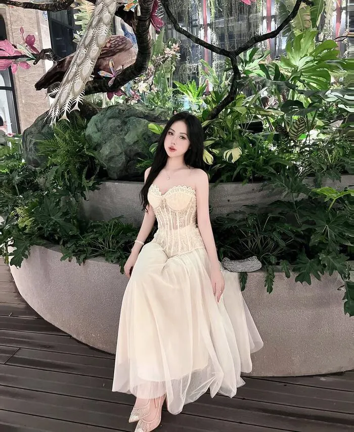 ảnh gái xinh mặc váy lưới concept sang chảnh ảnh gái xinh mặc váy lưới concept sang chảnh