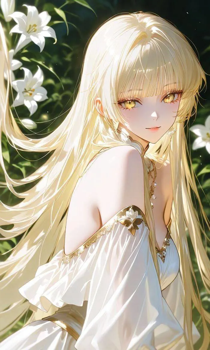 gái xinh anime tóc dài bay nhẹ