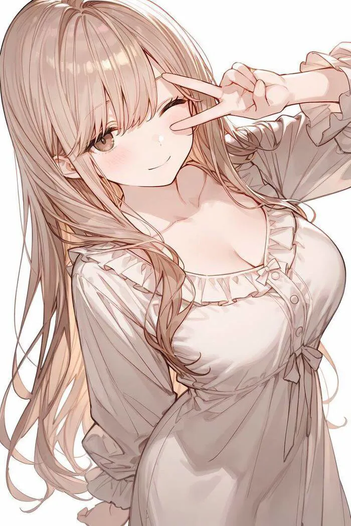 gái xinh anime tóc dài mái ngố