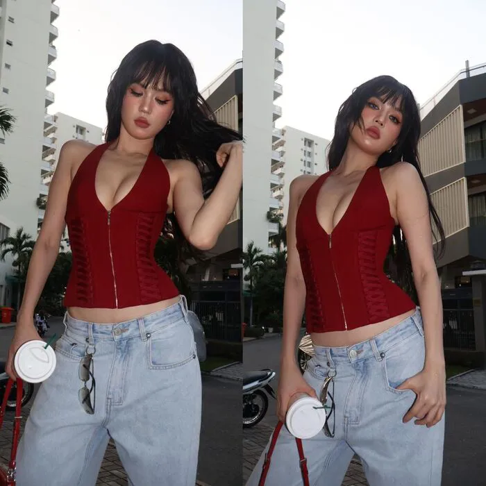 gái xinh mặc áo yếm đẹp hot